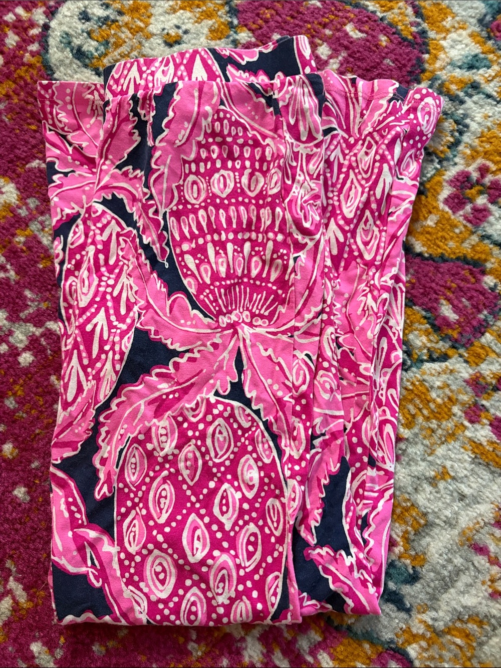Lilly Pulitzer Pink and Navy Printed Girls' Formal Bottoms